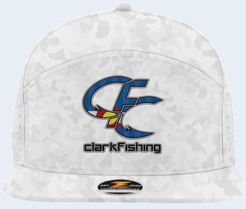 Clark Fishing Clothing — Colorado White Camo Snapback
