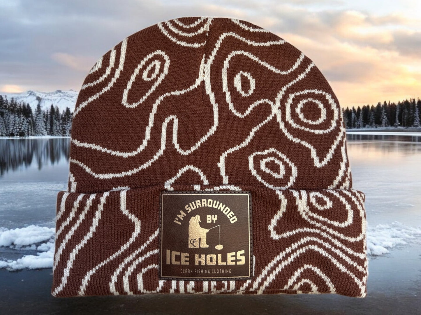 I'm Surrounded by Iceholes Topo Map Camo Beanie