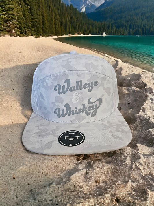 Walley & Whiskey White Camo 7 Panel Hat